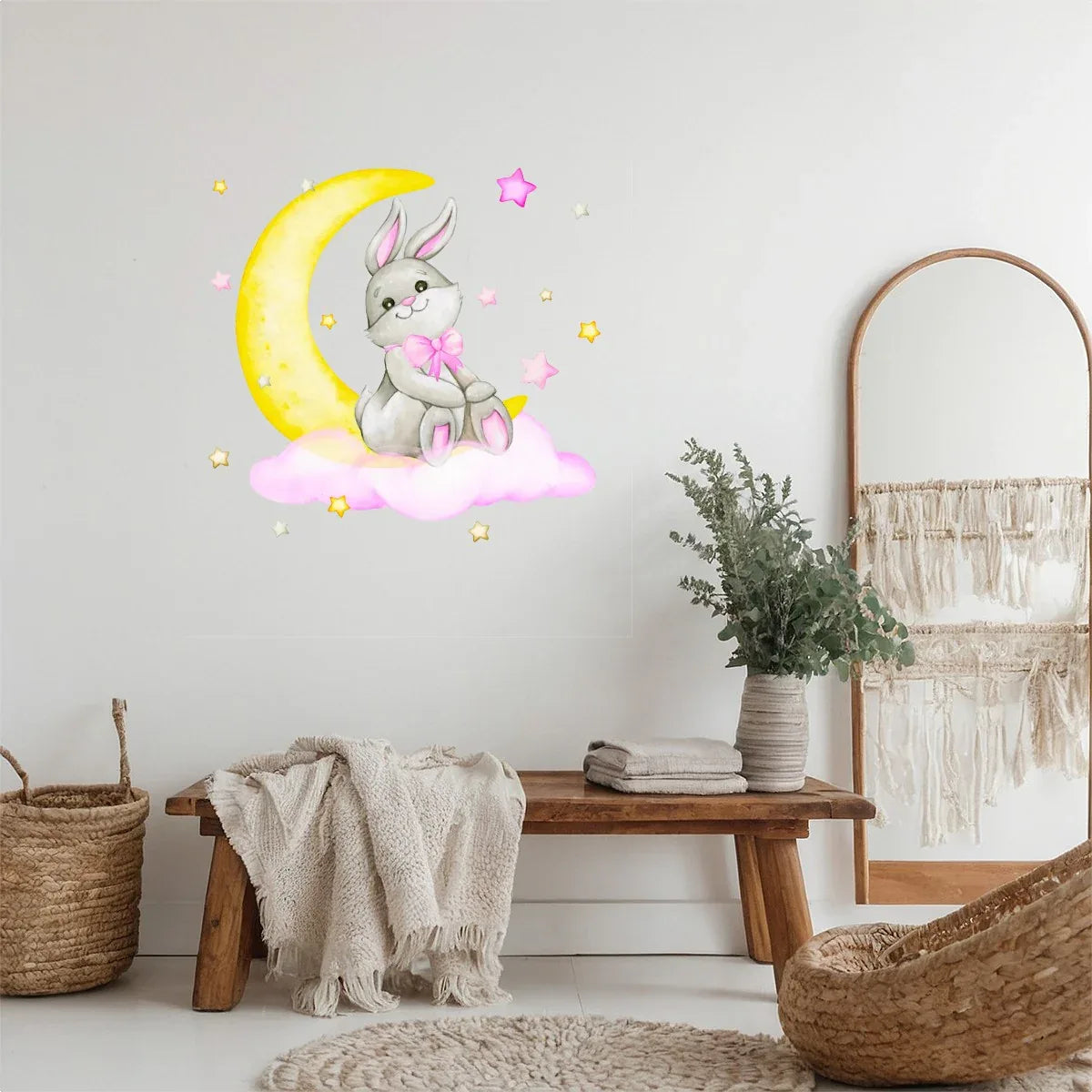 Lil Moon Bunny PVC Wall Sticker - Puppy's Aesthetics