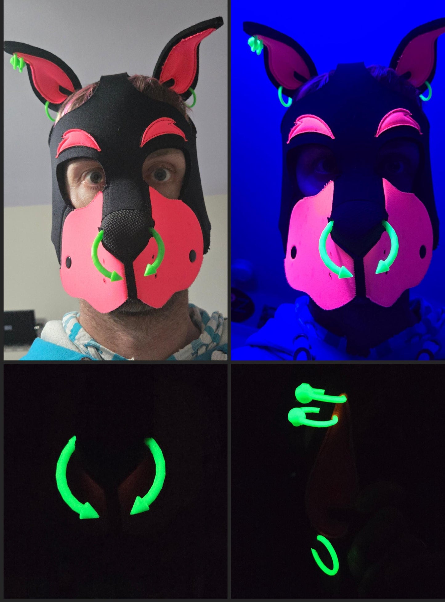 3D Printed Pup Hood Fake Ear Piercing