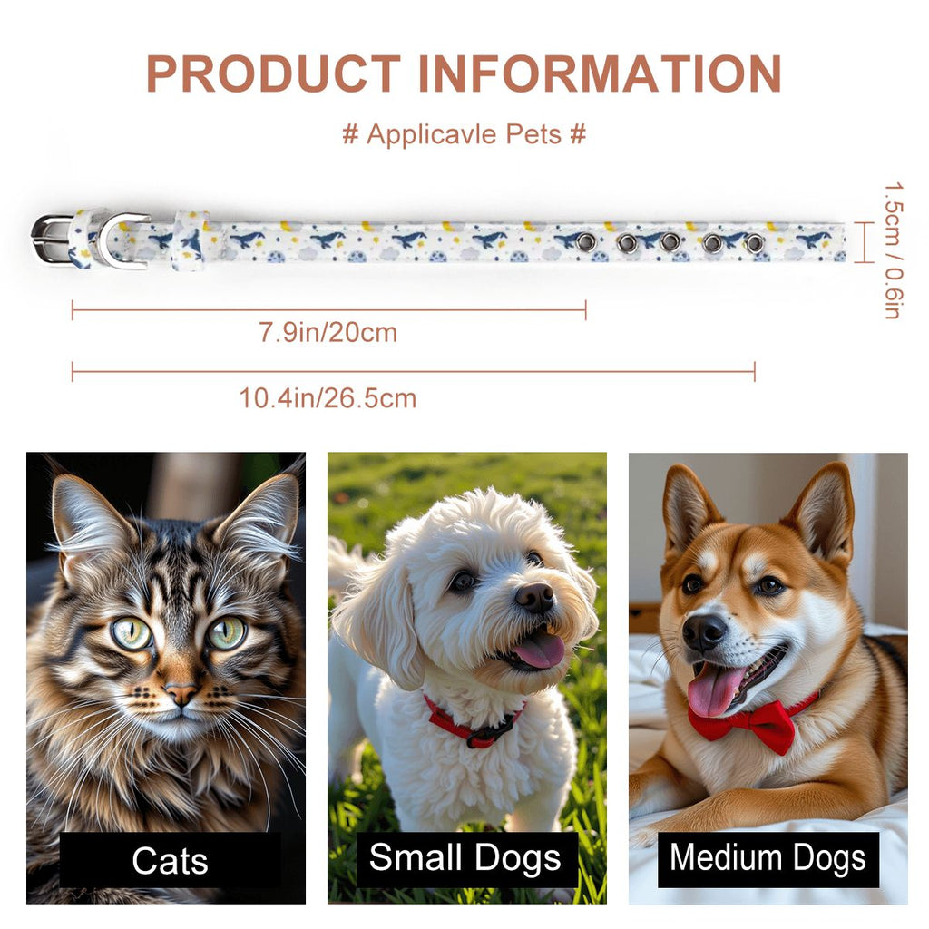 Sleepy Whale Dreams Cloth Pet Collar