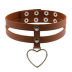 PU Leather Heart Pendant Collar (Colors) - Puppy's Aesthetics