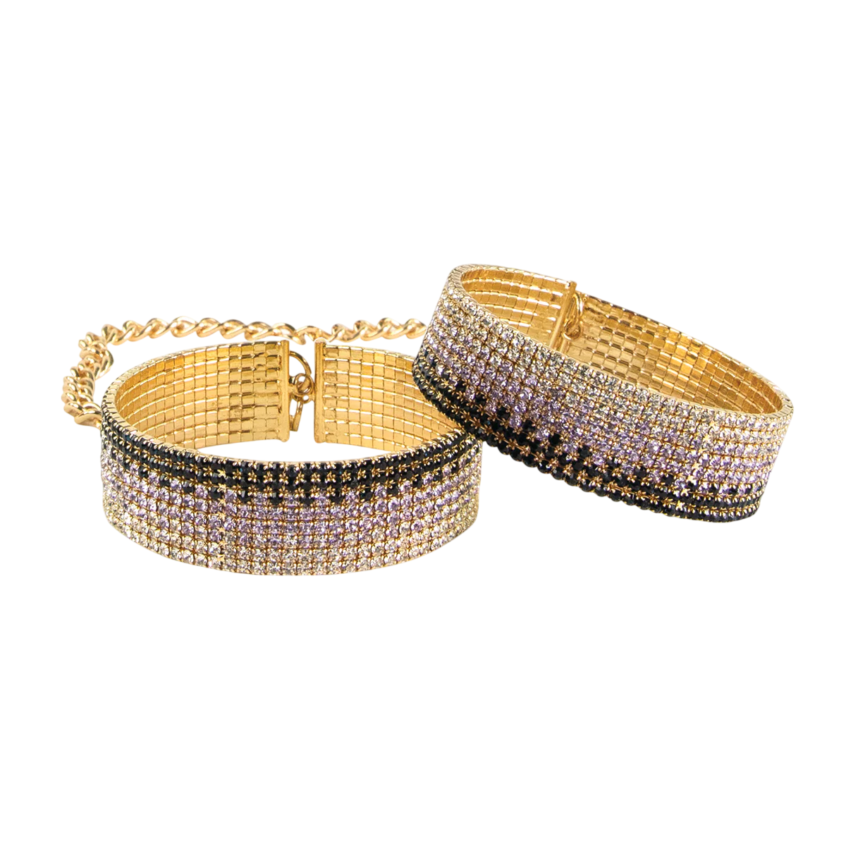 Diamond Liz Crystal Bracelet Cuff Set
