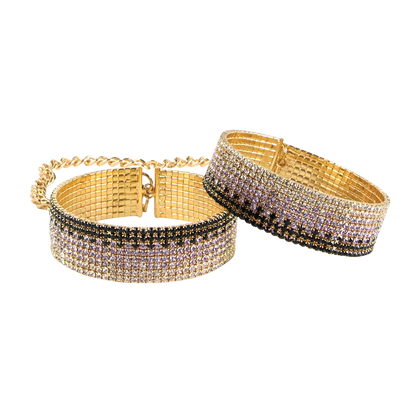 Diamond Liz Crystal Bracelet Cuff Set