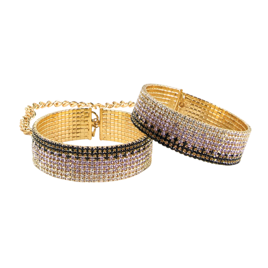 Diamond Liz Crystal Bracelet Cuff Set