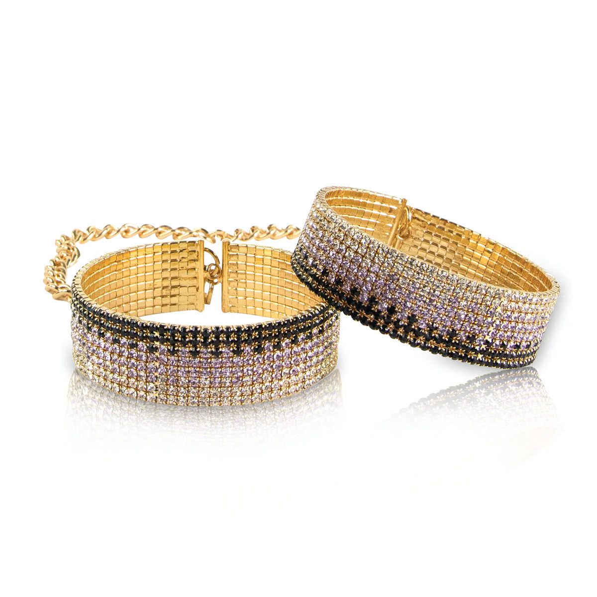 Diamond Liz Crystal Bracelet Cuff Set