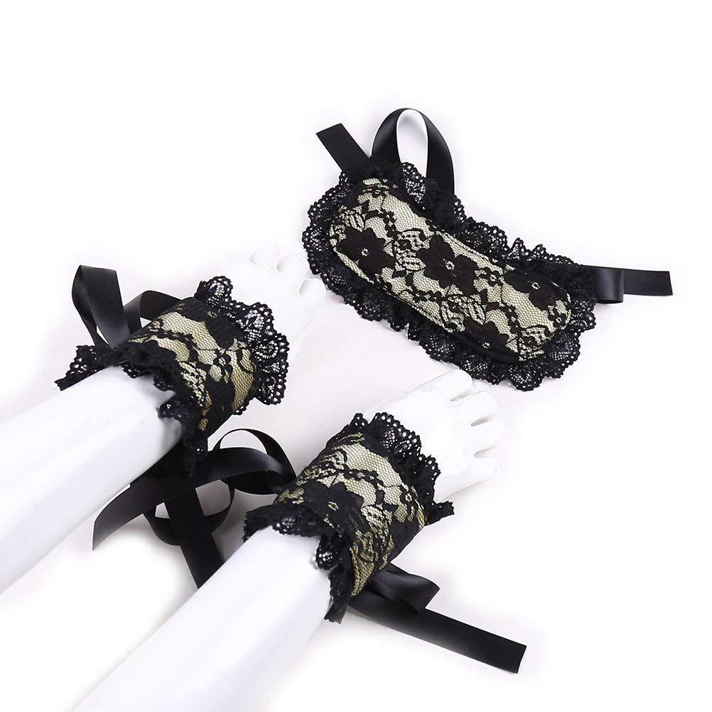 Lace Dreams Blindfold & Cuffs Set - Puppy's Aesthetics