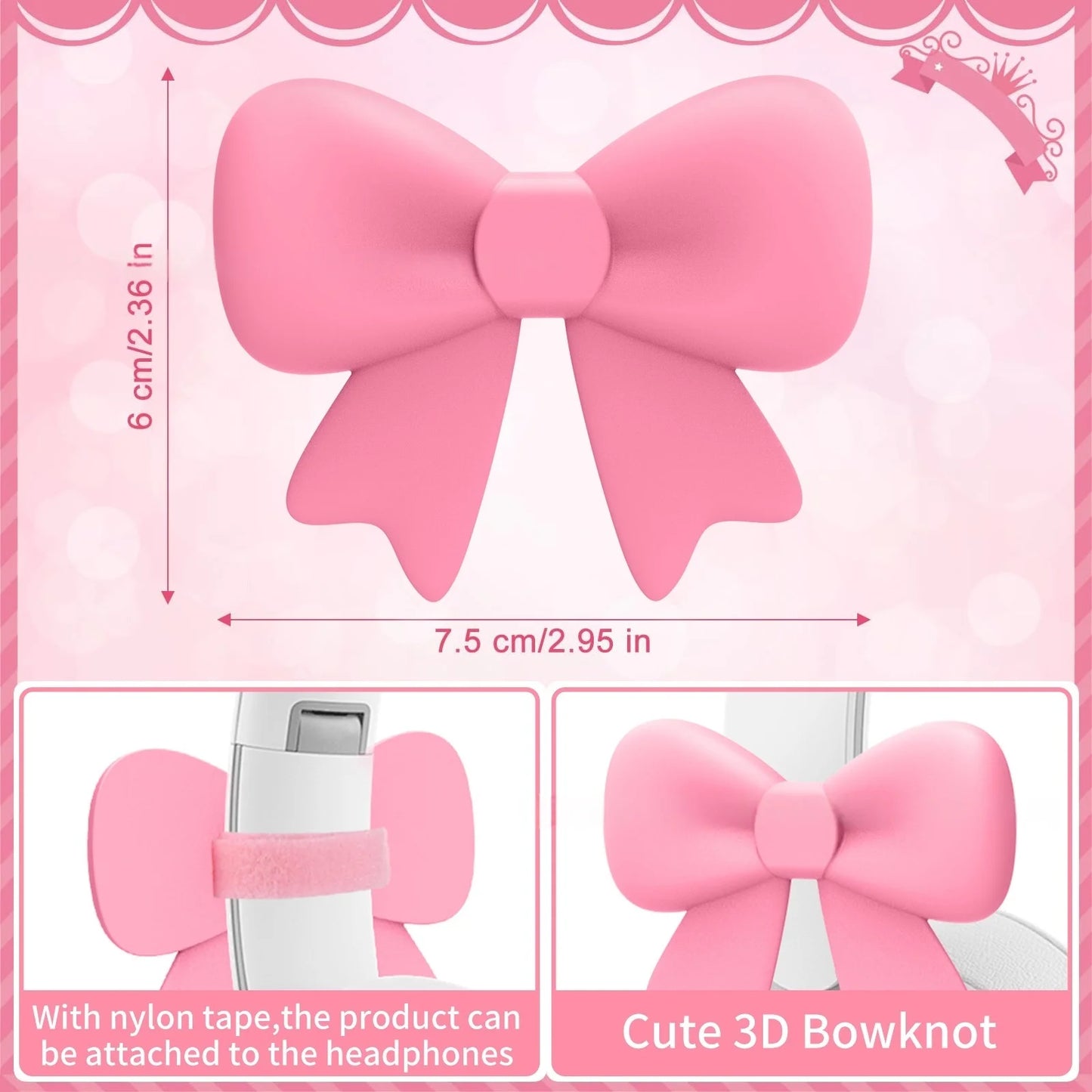 Coquette Bow Headphone Clips (2pcs Set)
