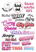 A4 BBW (Big Beautiful Woman) (Mega Sheet) - Kink Ink Tattoo (Image 1)