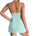 Mint Desire Embroidered Lingerie Set