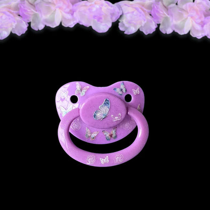 Adult Pacifier - Glitter Butterflies - Puppy's Aesthetics