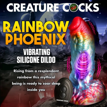 Rainbow Phoenix Vibrating Silicone Dildo - Puppy's Aesthetics