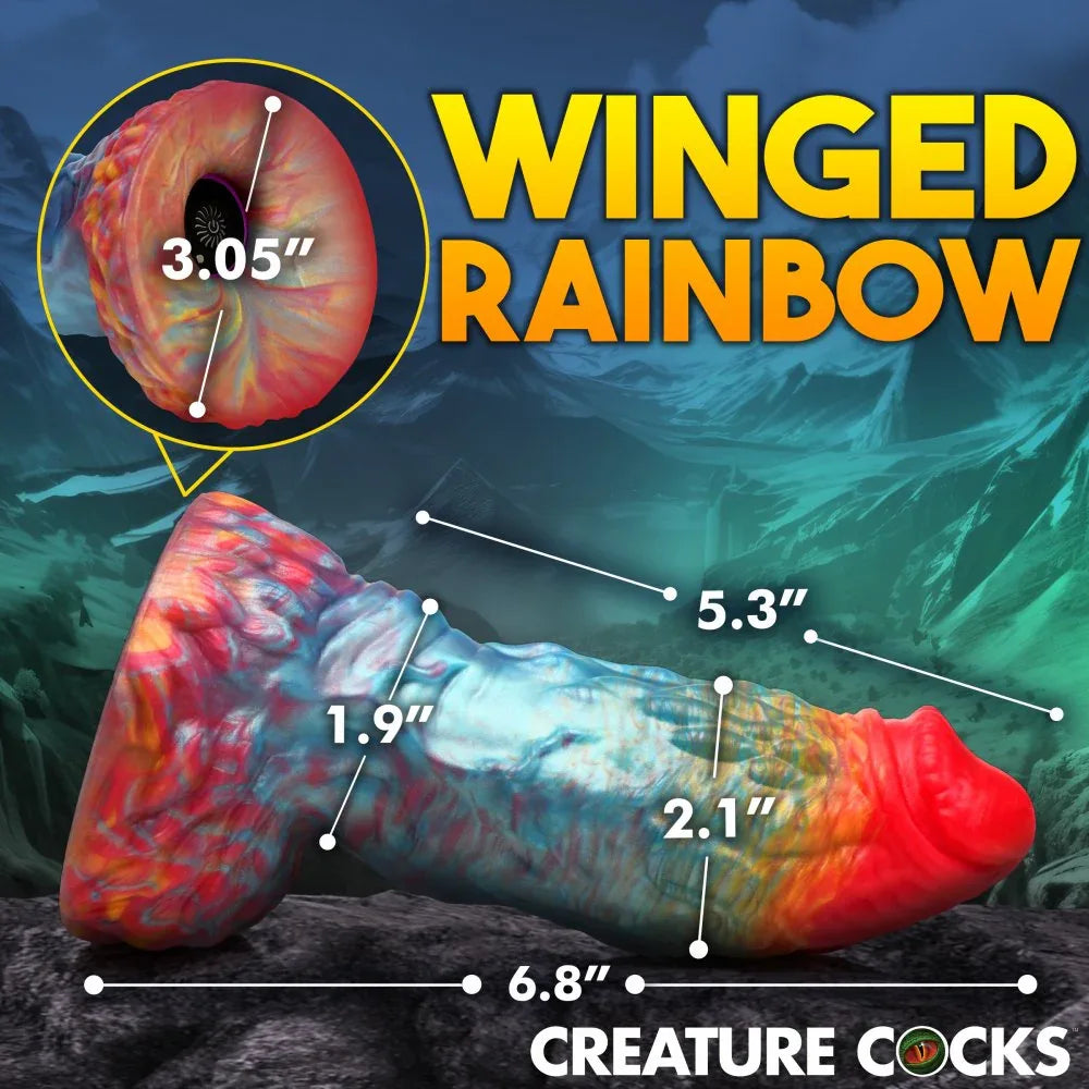 Rainbow Phoenix Vibrating Silicone Dildo - Puppy's Aesthetics