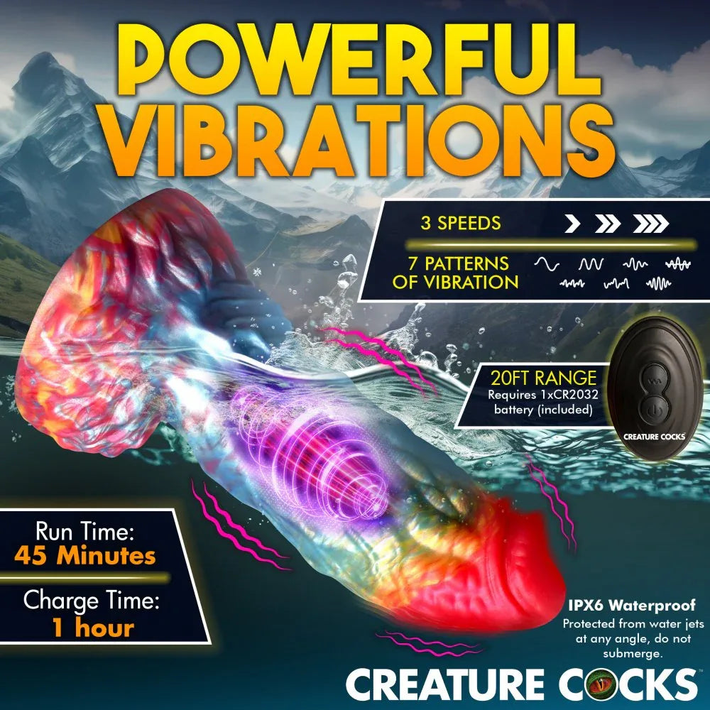Rainbow Phoenix Vibrating Silicone Dildo - Puppy's Aesthetics