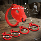 Bull Chastity Cage | Red Lockable Device
