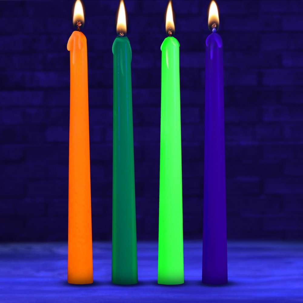 Glow Wax UV Blacklight Reactive Drip Candles (Set of 4)