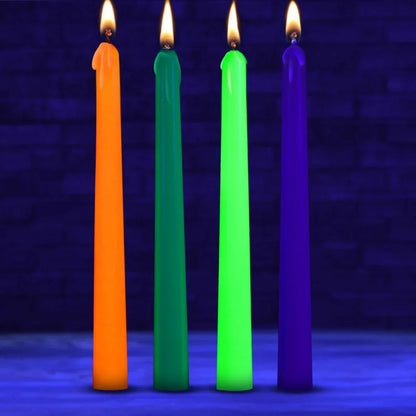Glow Wax UV Blacklight Reactive Drip Candles (Set of 4) - Puppy's Aesthetics