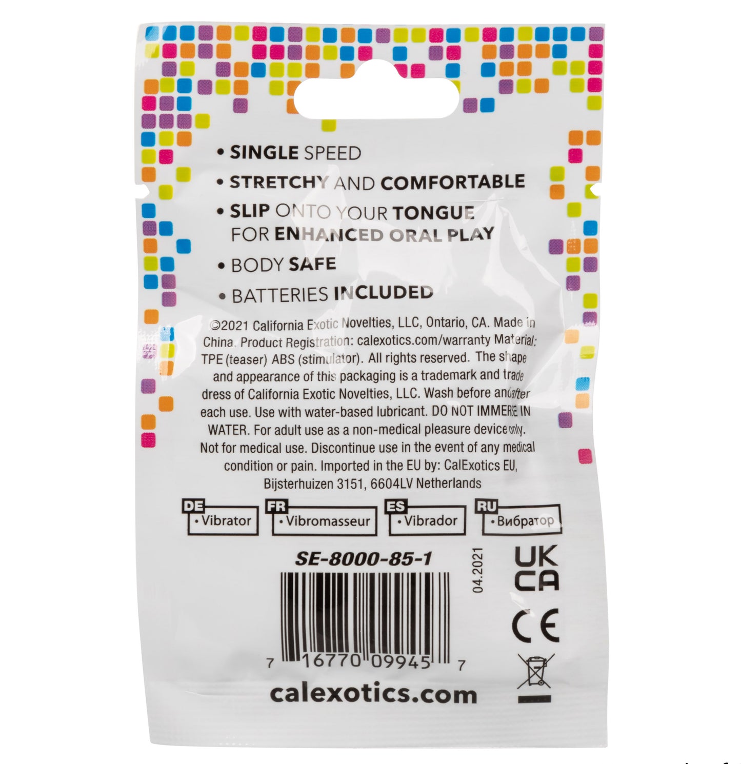 Foil Pack Vibrating Tongue Stimulator - Clear