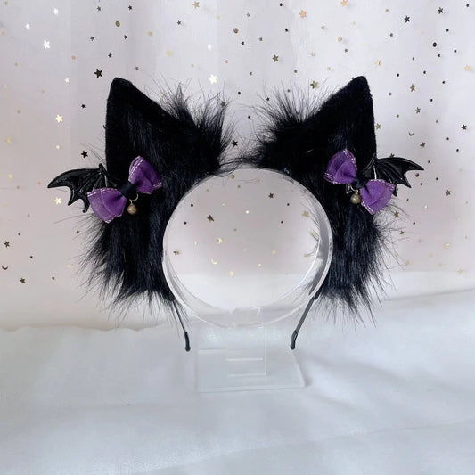 Adorable Kitten Ears with Bat Bows Puppy's Aesthetics