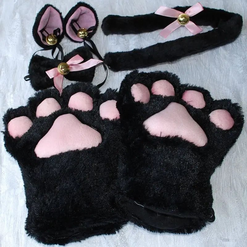 Adorable Kitty Ears Tail Paws Set (Colors) Puppy's Aesthetics