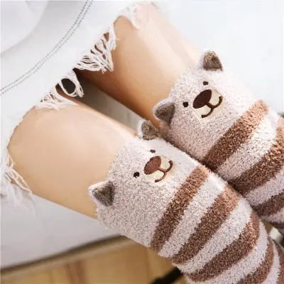 Adorable Plush Animal Knee Socks Puppy's Aesthetics