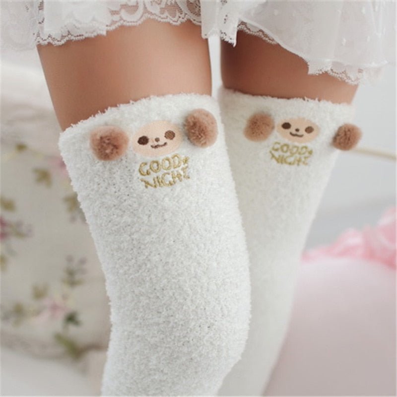 Adorable Plush Animal Knee Socks Puppy's Aesthetics