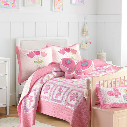 Butterfly Flower Pink Decor Throw Pillow