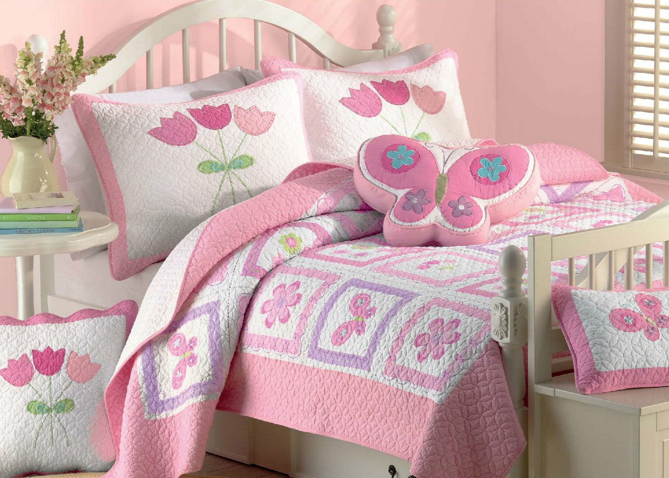 Butterfly Flower Pink Decor Throw Pillow