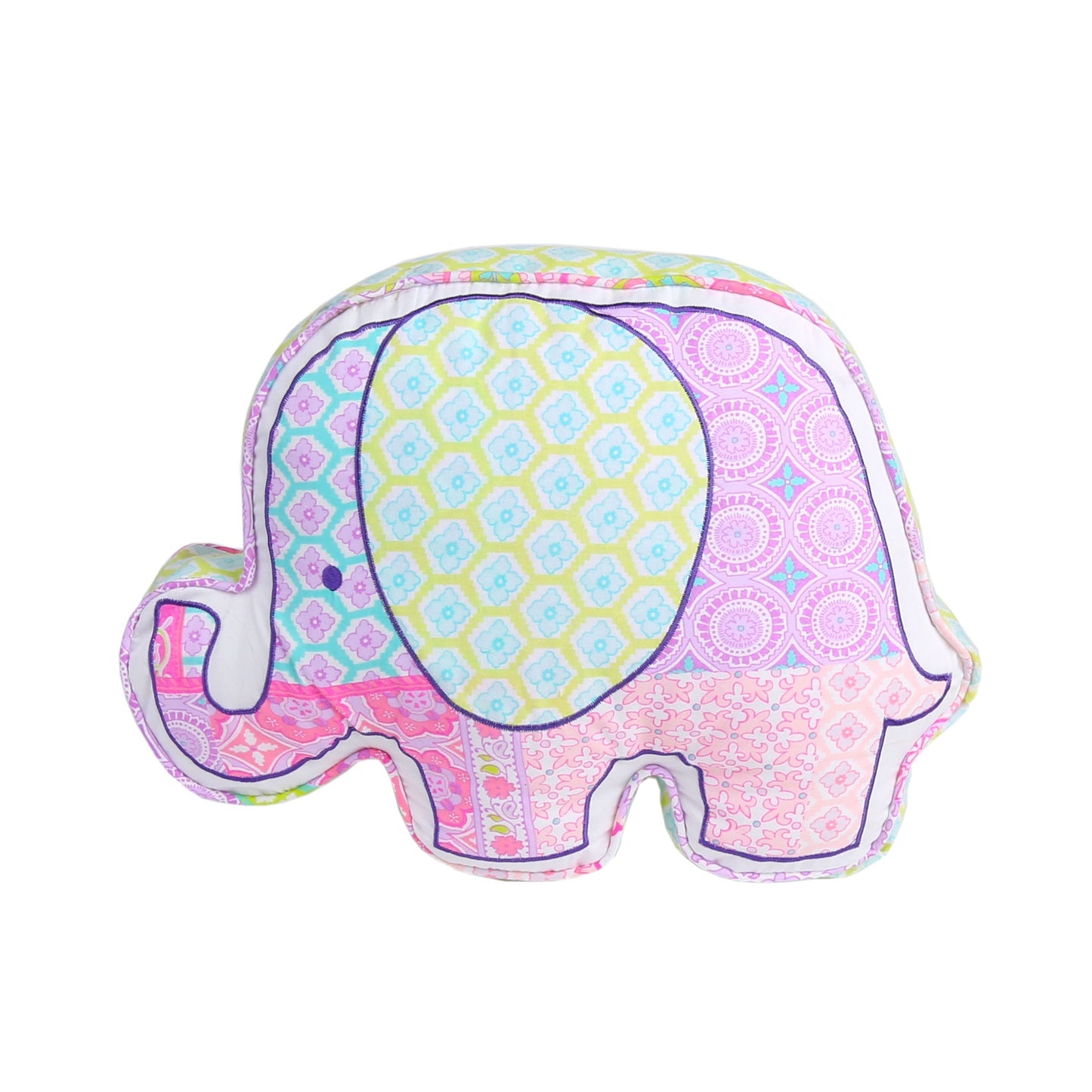Pink Elephant Paisley Decor Throw Pillow