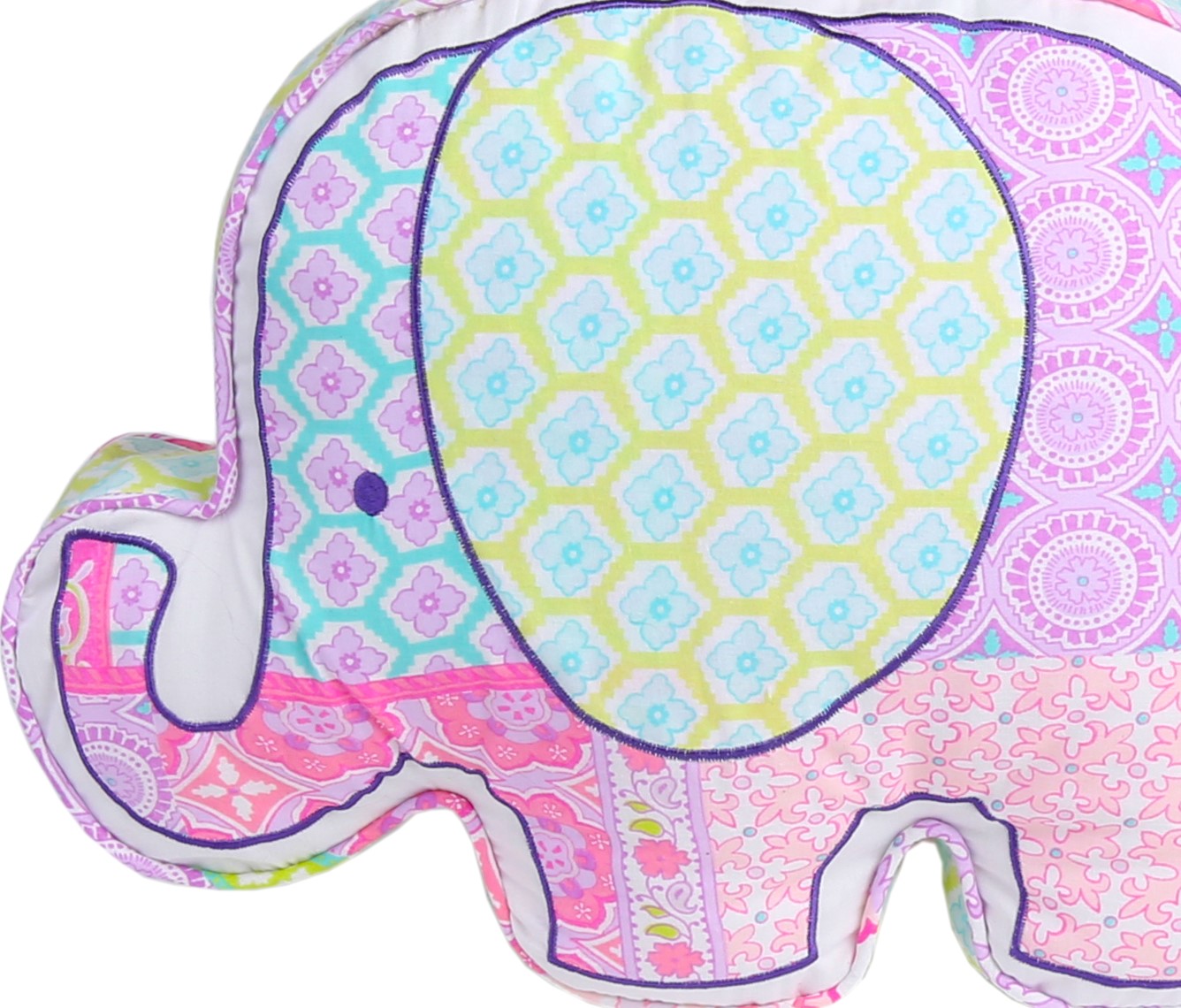 Pink Elephant Paisley Decor Throw Pillow