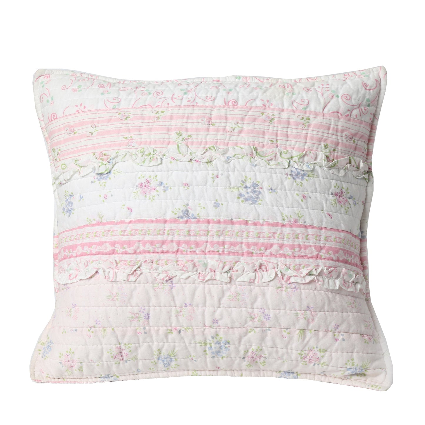 Romantic Chic Lace Ruffle Pink Throw Pillow