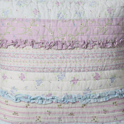 Romantic Chic Lace Ruffle Lavender Throw Pillow
