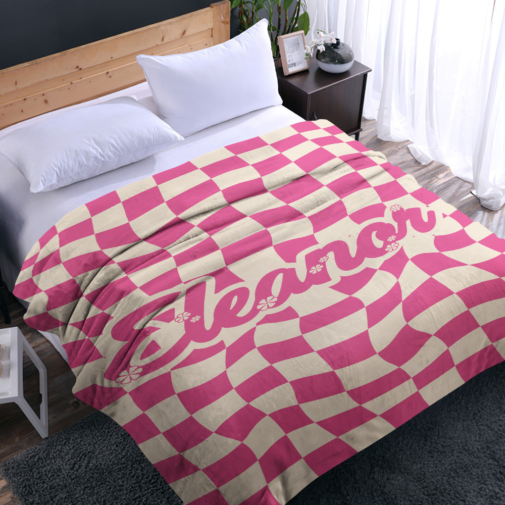 Custom Name Twisted Pink Blanket - Puppy's Aesthetics