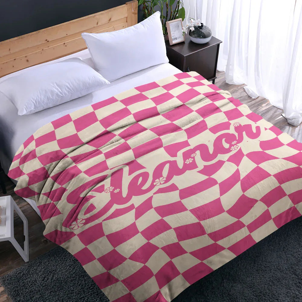 Custom Name Twisted Pink Blanket - Puppy's Aesthetics