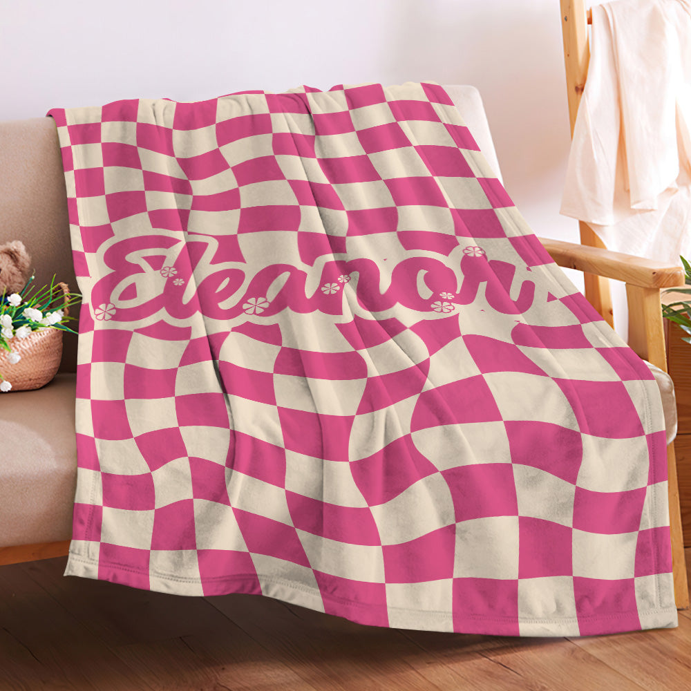 Custom Name Twisted Pink Blanket - Puppy's Aesthetics
