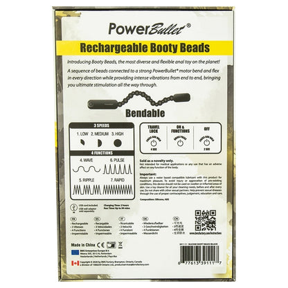 Booty Beads Rechargeable 7 Function-Black