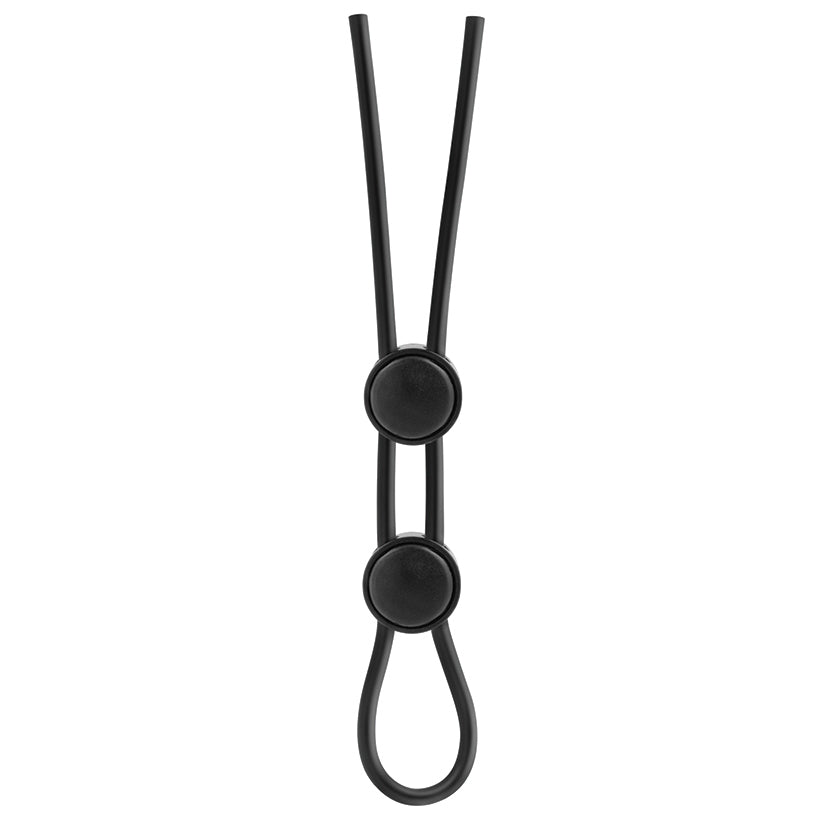 Stay Hard Silicone Double Loop Cock Ring-Black