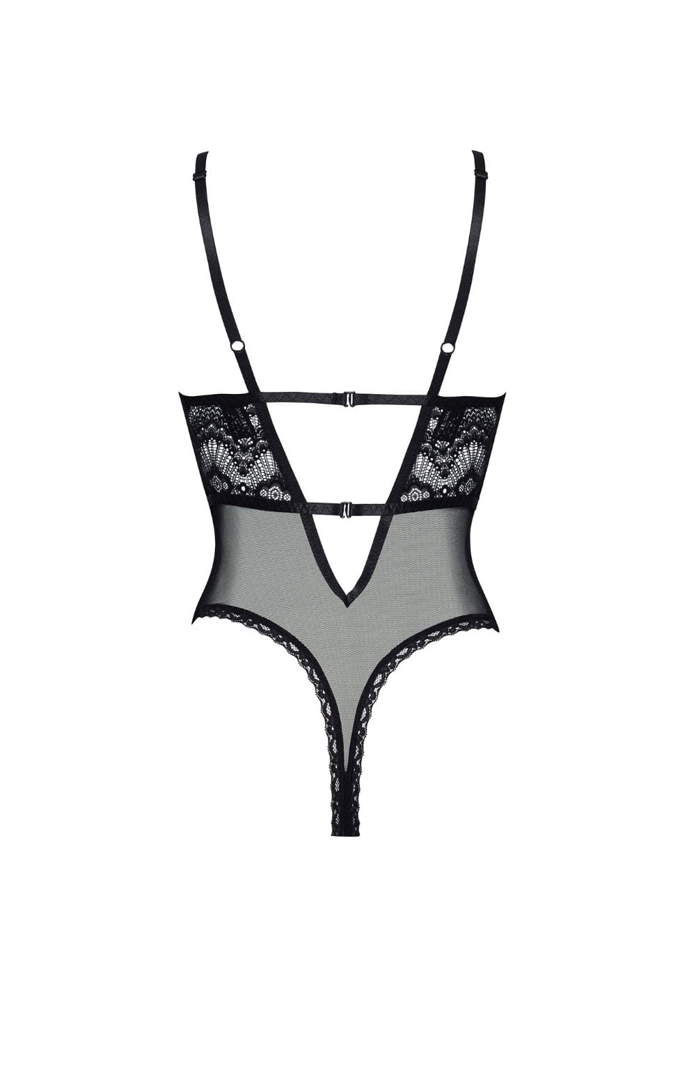 Peyton Teddy Sheer Lace Bodysuit (Black)