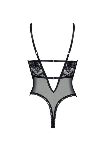 Peyton Teddy Sheer Lace Bodysuit (Black)