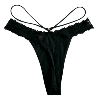 'All You Can Eat' Black Thong Panty - Puppy's Aesthetics