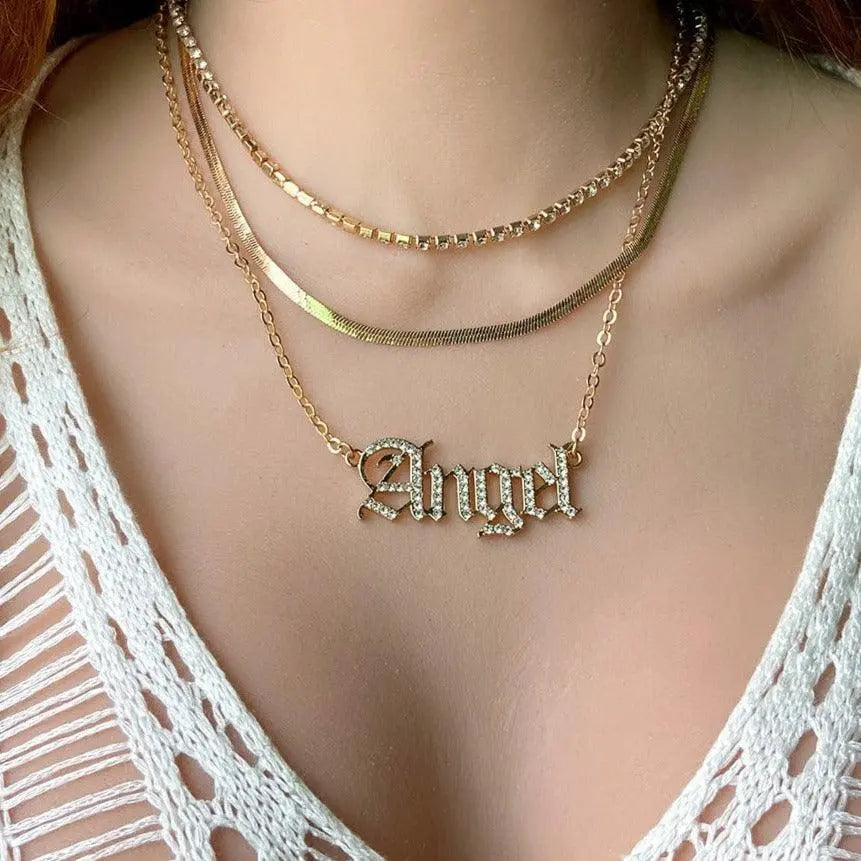 Beautiful Layer Angel Necklace Puppy's Aesthetics
