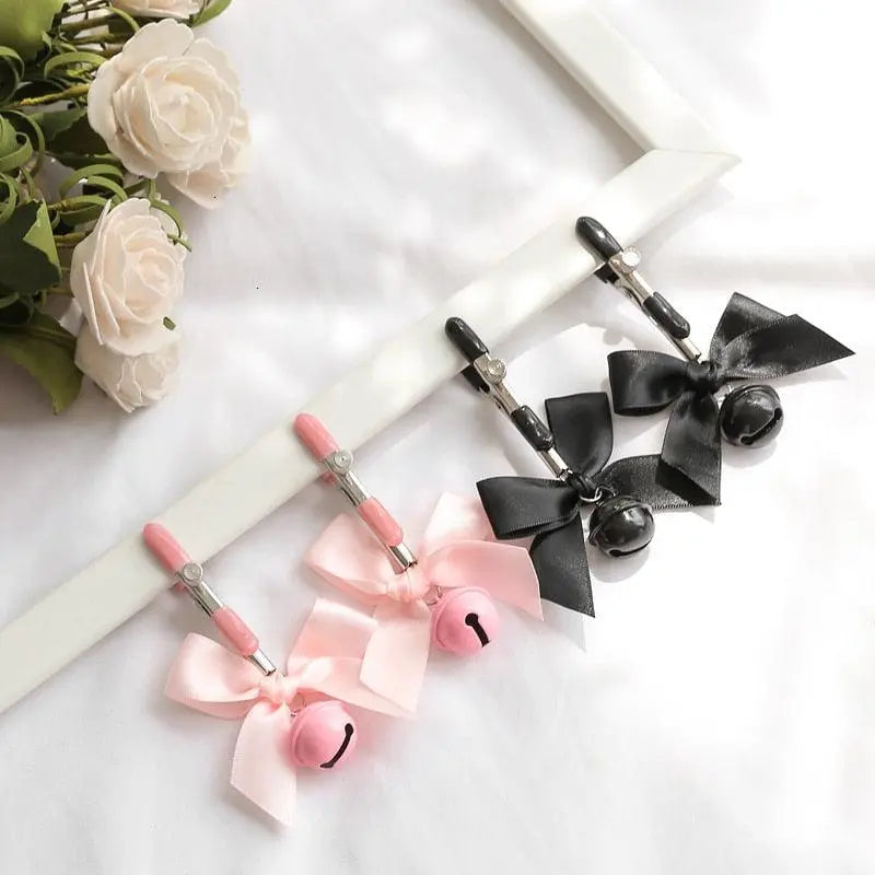Black And Pink Sexy Adjustable Nipple Clamps Puppy's Aesthetics