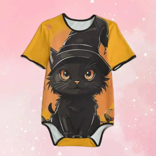 Black Kitty Halloween Adult Onesie Bodysuit Puppy's Aesthetics