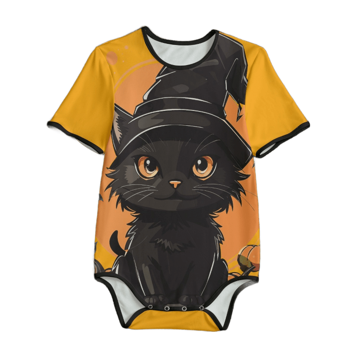 Black Kitty Halloween Adult Onesie Bodysuit Puppy's Aesthetics