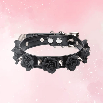 Black Rose Beautiful Spike Collar Puppy's Aesthetics