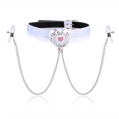 Bondage Cute Pacifier Gag with Nipple Clamps Puppy's Aesthetics