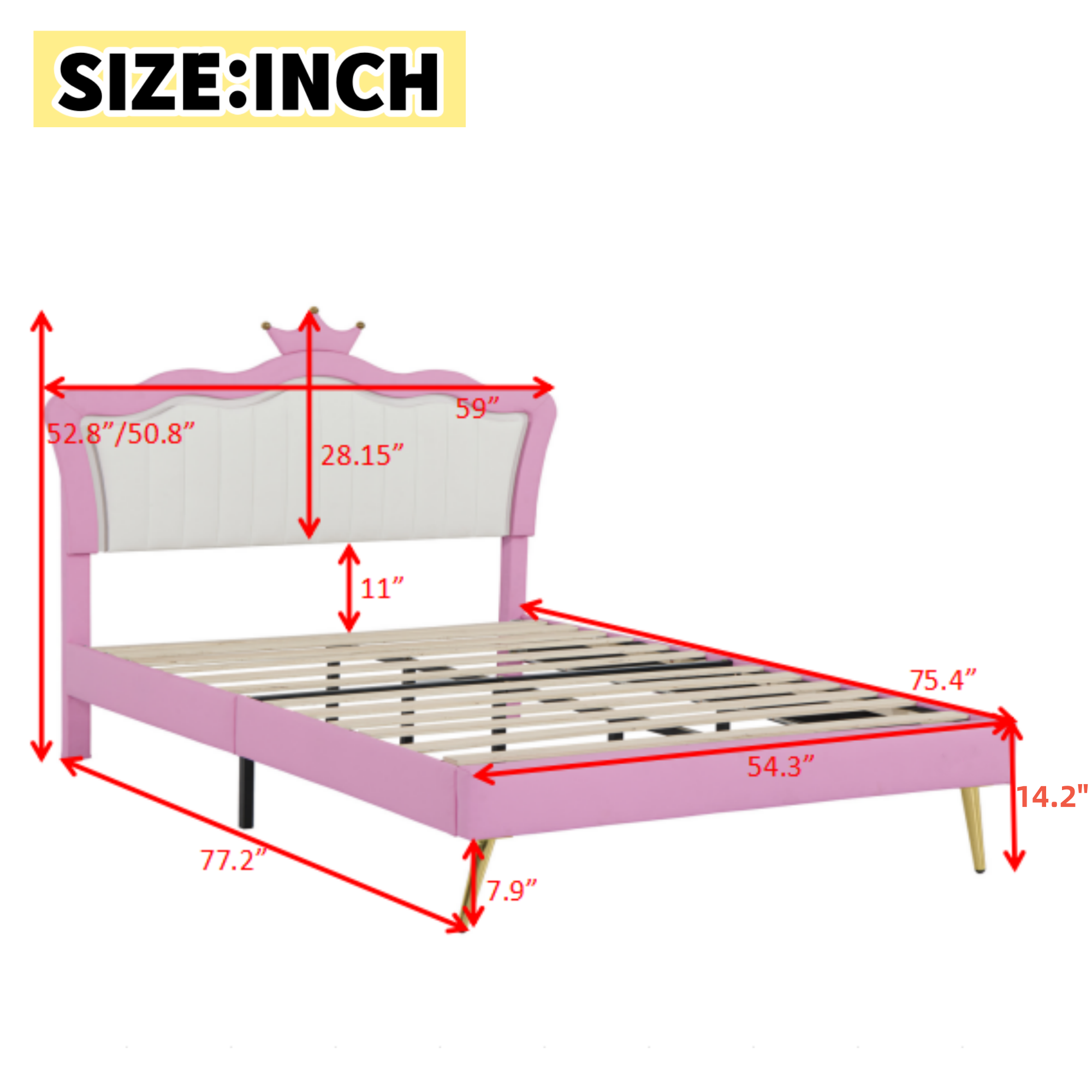 Princess Crown LED Bed