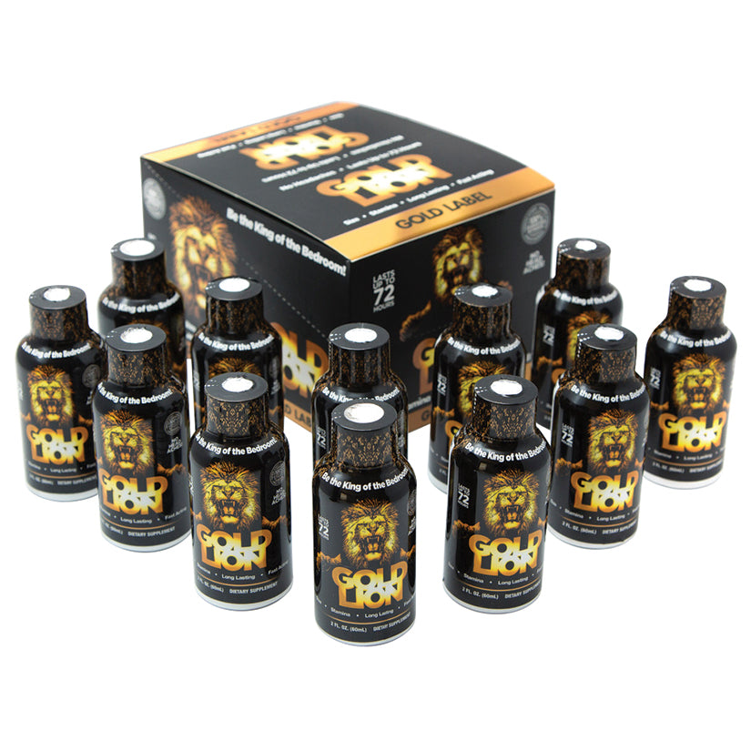 USA Only - Gold Lion Liquid Shot Display of 12