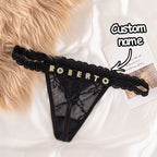 Custom Sparkle &amp; Lace Crystal Letter Thong