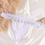 Custom Sparkle &amp; Lace Crystal Letter Thong