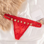 Custom Sparkle &amp; Lace Crystal Letter Thong