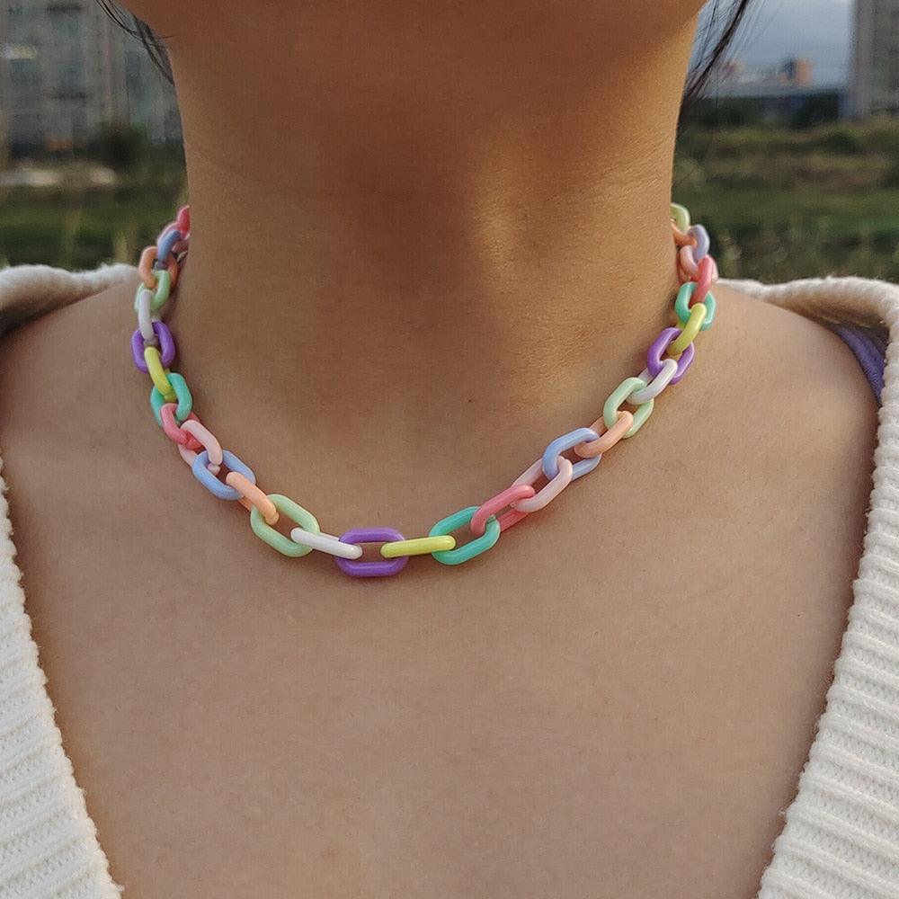 Candy Color Chain Necklace Puppy's Aesthetics